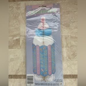 Honeycomb vintage 12” baby bottle shower centerpiece